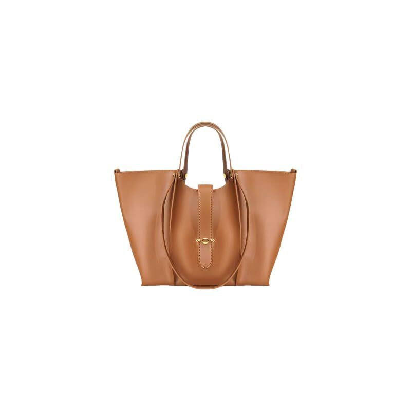 7480 Fashionable Vegan Leather Tote Bag Lock Design Handbag